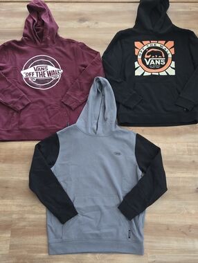Vans Boy's Hoodies - Maroon, Black & Gray Colorways